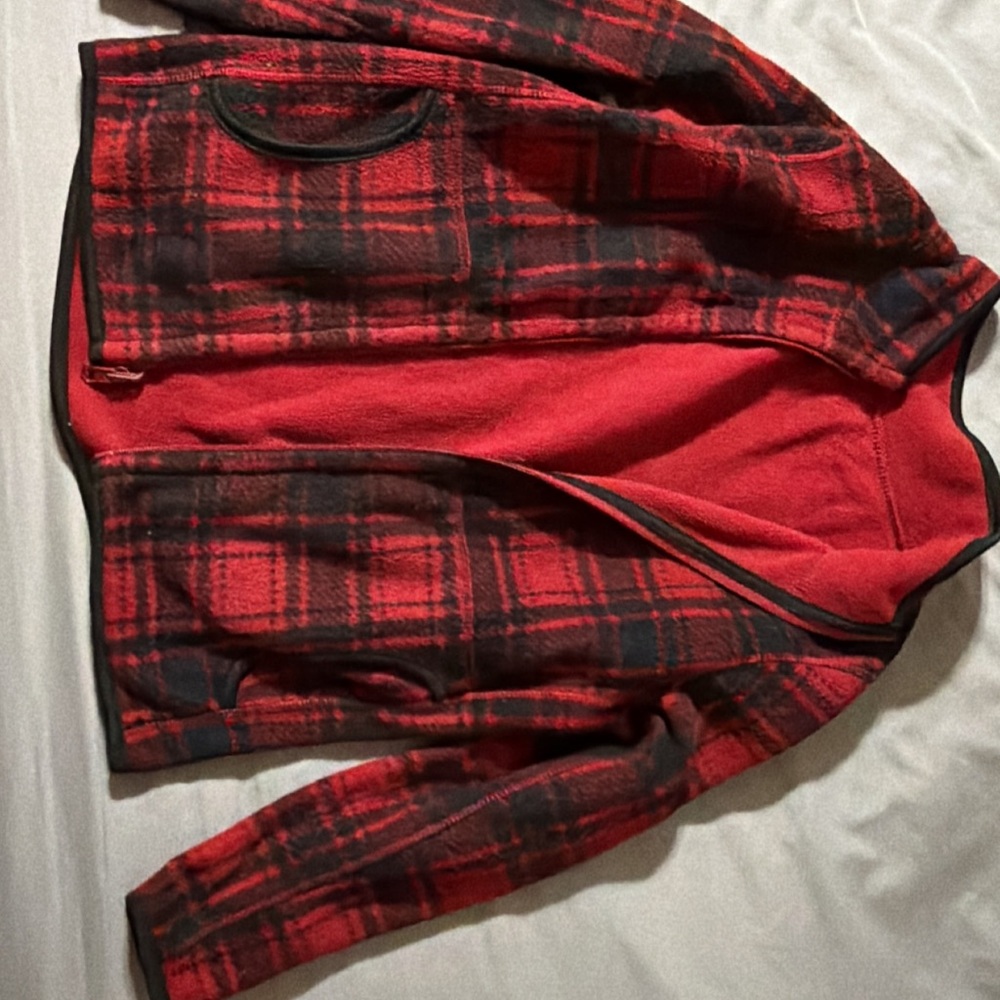 Faded Glory Red and Black Checkered Jacket